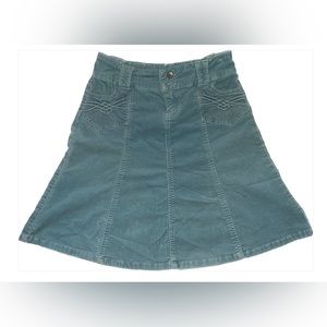 vintage blue corduroy midi skirt